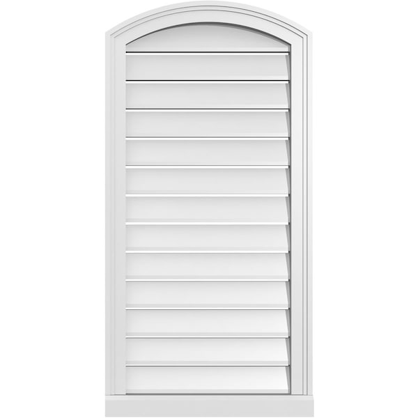 Ekena Millwork Arch Top Surface Mount PVC Gable Vent w/ 2"W x 2"P Brickmould Sill Frame, 20"W x 38"H GVPAR20X3803SN - main